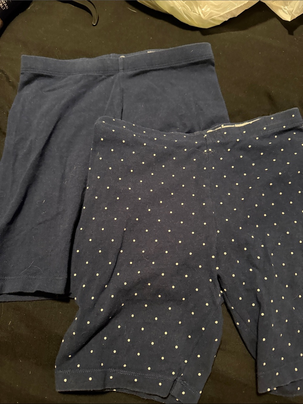 wonder nation Navy Polka Dot and Solid Bike Shorts